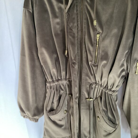 Current Seen Velour Jacket Women's Size Medium Fully Lined Hidden Front Zipper - Picture 7 of 10
